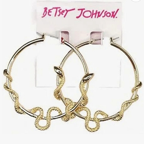Betsey Johnson Jewelry - New! BETSEY JOHNSON Snake Serpent Hoop Earrings.